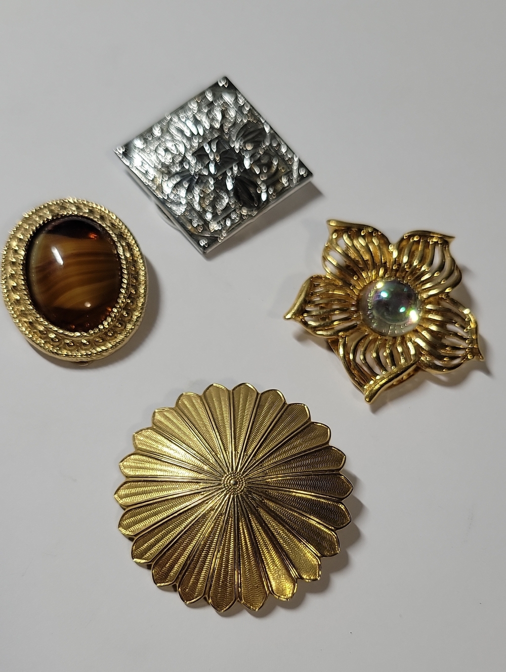 Gold-Tone Floral and Oval Statement Money Clip Set